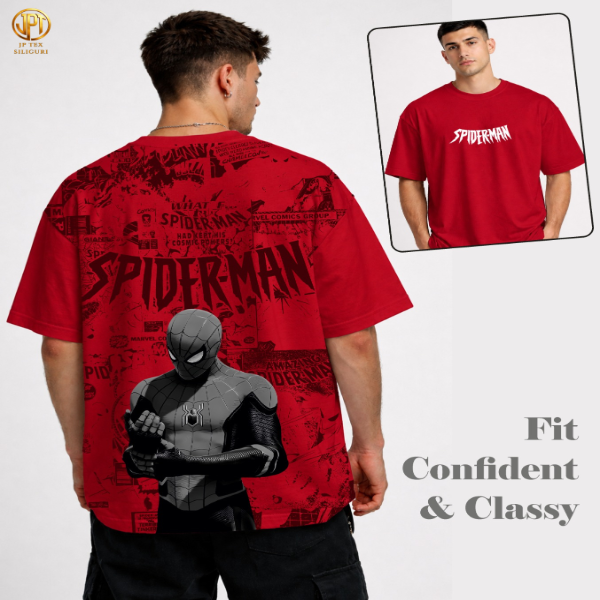 Men’s Oversized Superhero Printed T-Shirt