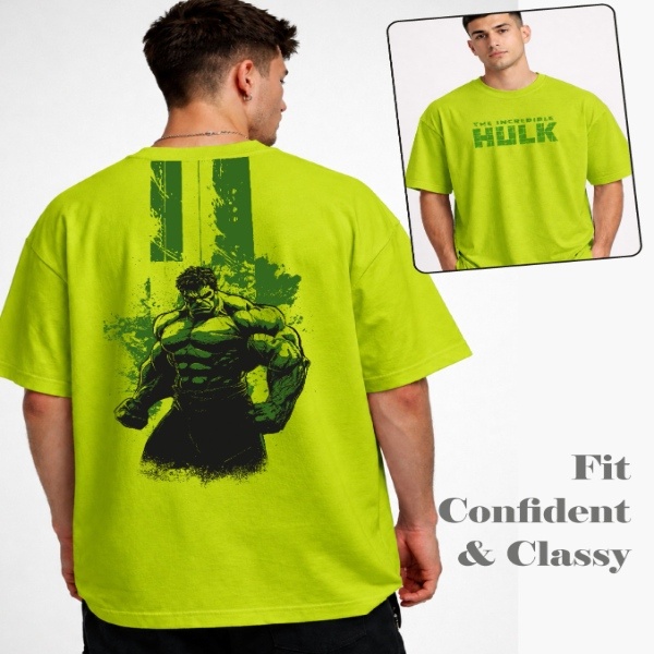 Men’s Oversized Superhero Printed T-Shirt
