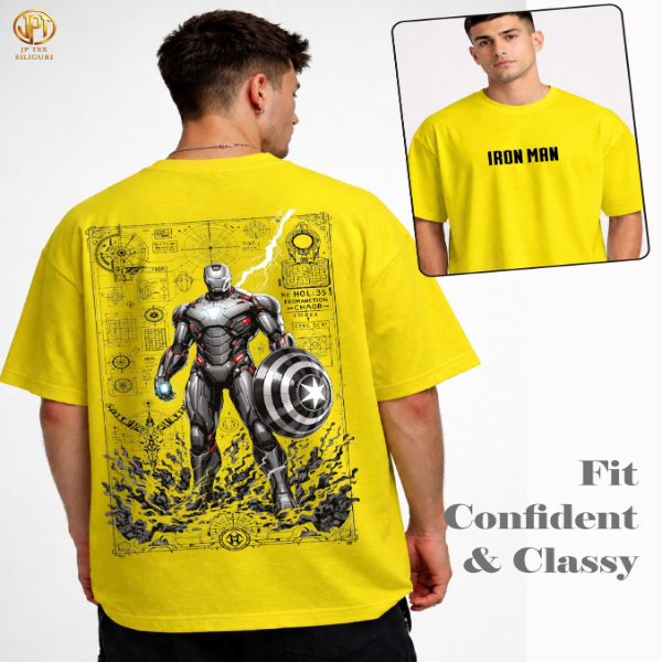 Men’s Oversized Superhero Printed T-Shirt